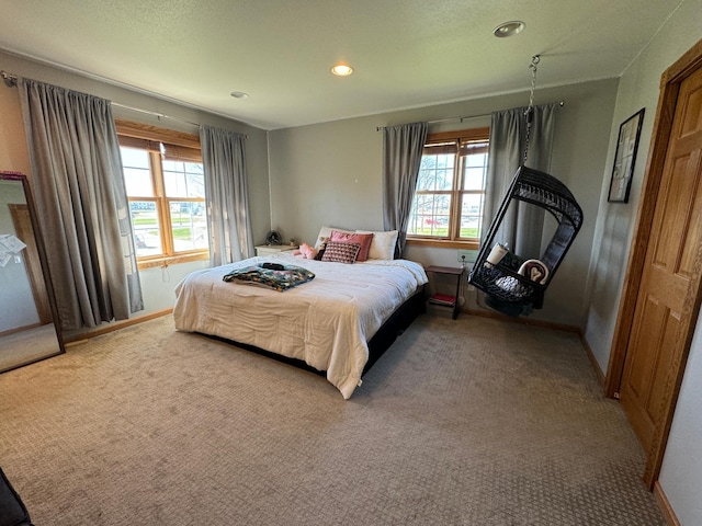 310 7th St SW, Roseau, MN 56751 - bedroom with carpet flooring, recessed lighting, multiple windows, and baseboards