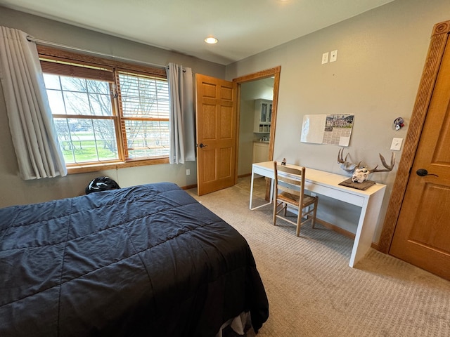 310 7th St SW, Roseau, MN 56751 - bedroom with light colored carpet, recessed lighting, and baseboards