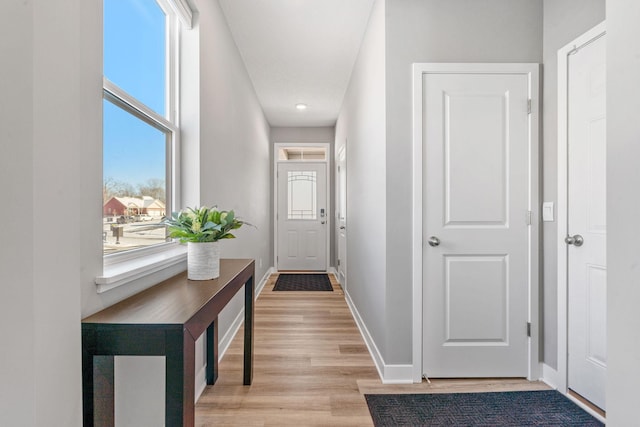 hall featuring light hardwood / wood-style floors