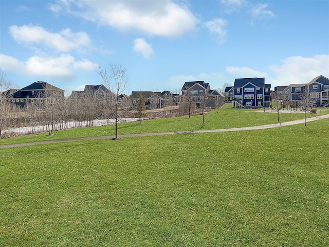 view of home's community featuring a residential view and a yard