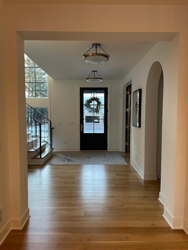 entryway featuring light hardwood / wood-style flooring