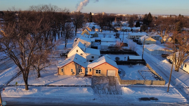 view of snowy aerial view