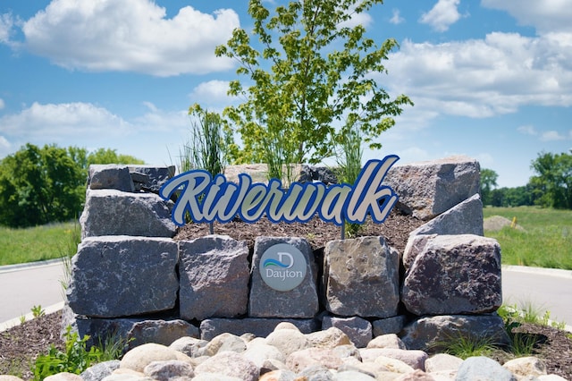 view of community sign