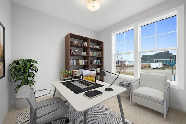 home office with a wealth of natural light