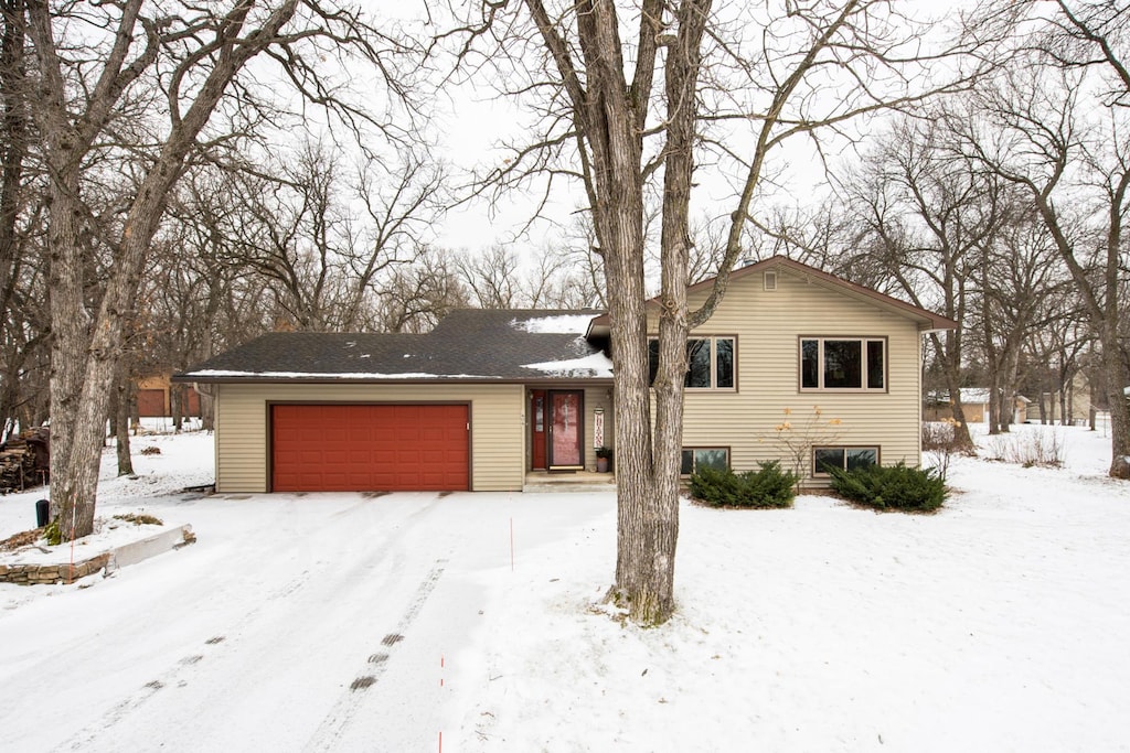 tri-level home with a garage