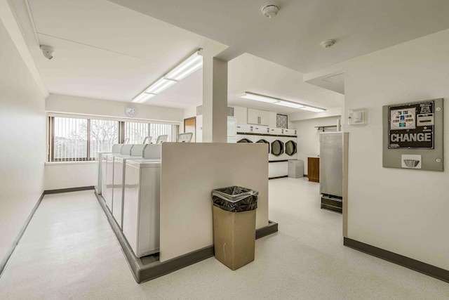 interior space featuring washing machine and dryer