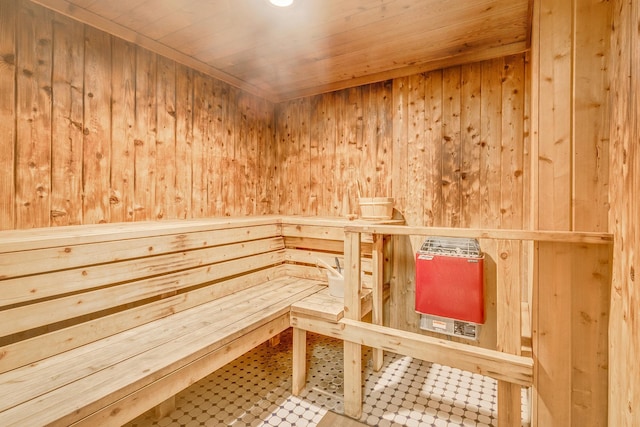 view of sauna