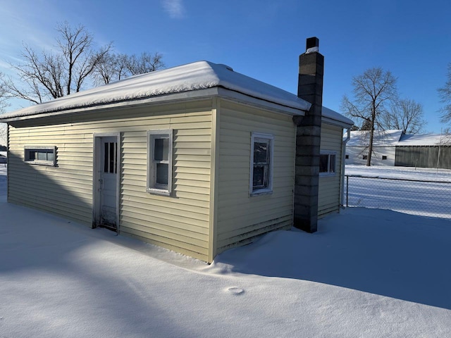 view of snowy exterior