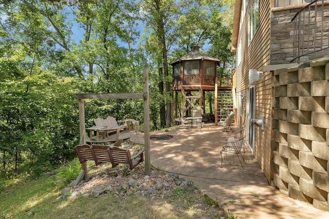 view of patio with a gazebo