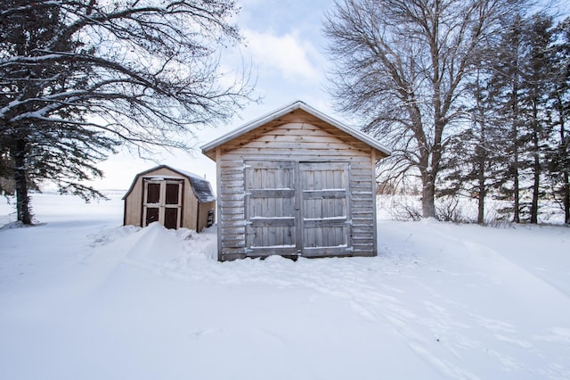 view of snow covered structure