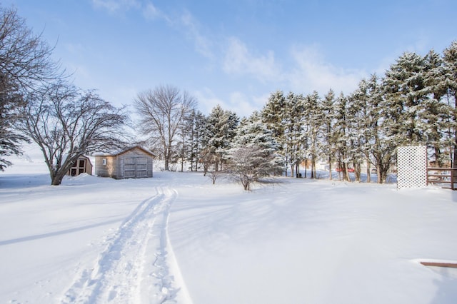 view of snowy yard