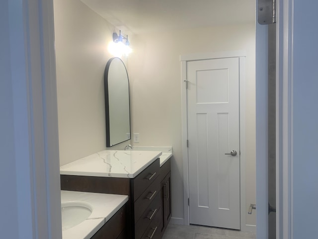 bathroom featuring vanity and tile patterned floors