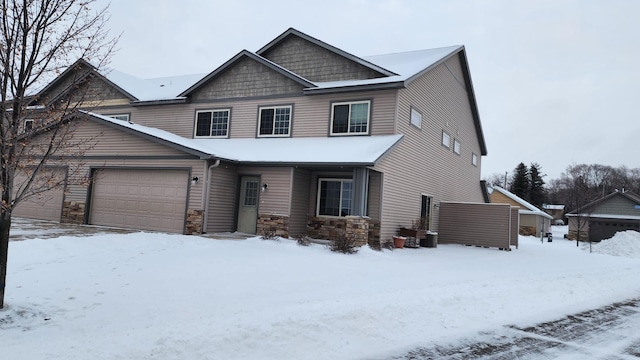 view of front of house with a garage