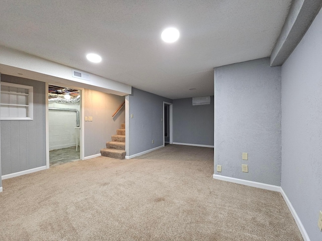 basement featuring carpet