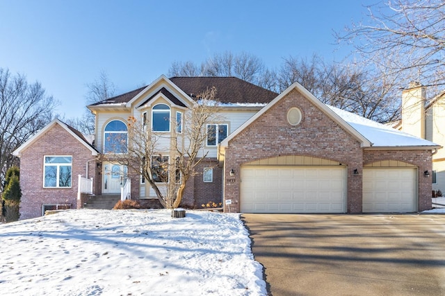 view of front property with a garage