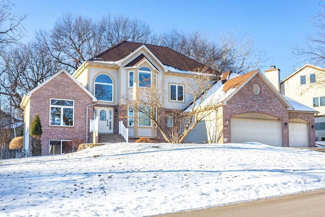 view of front property with a garage