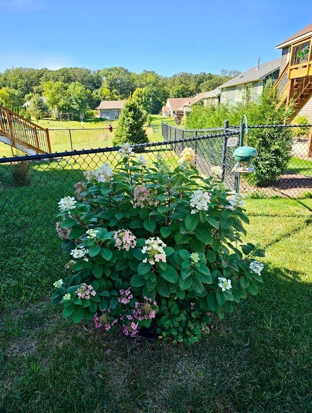view of yard with fence