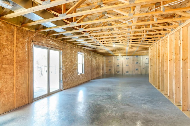 interior space with finished concrete floors