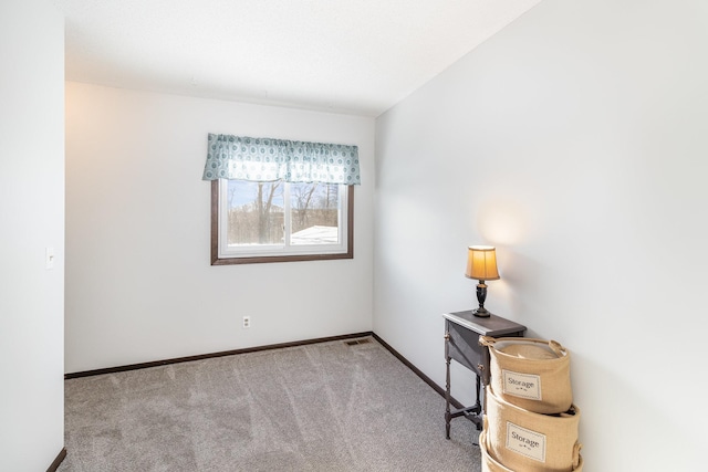 spare room with light colored carpet