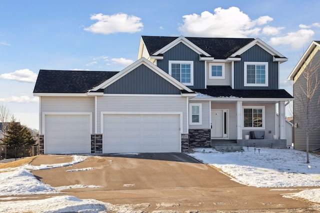 view of front of house with a garage