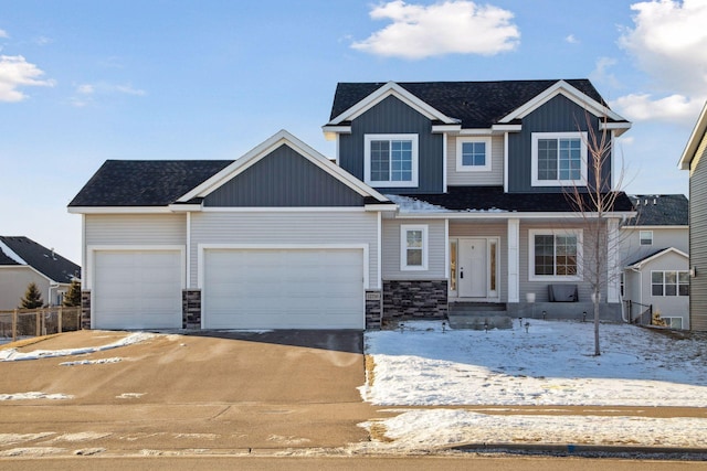 view of front of house with a garage