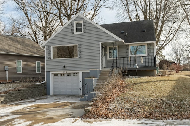 view of front of house with a garage