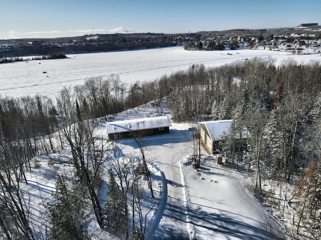 view of snowy aerial view