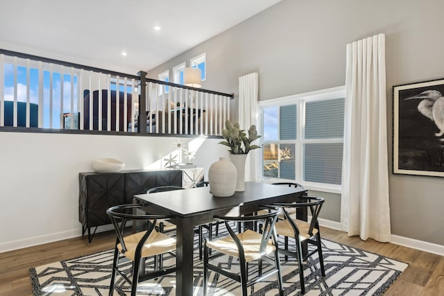 dining area featuring hardwood / wood-style flooring