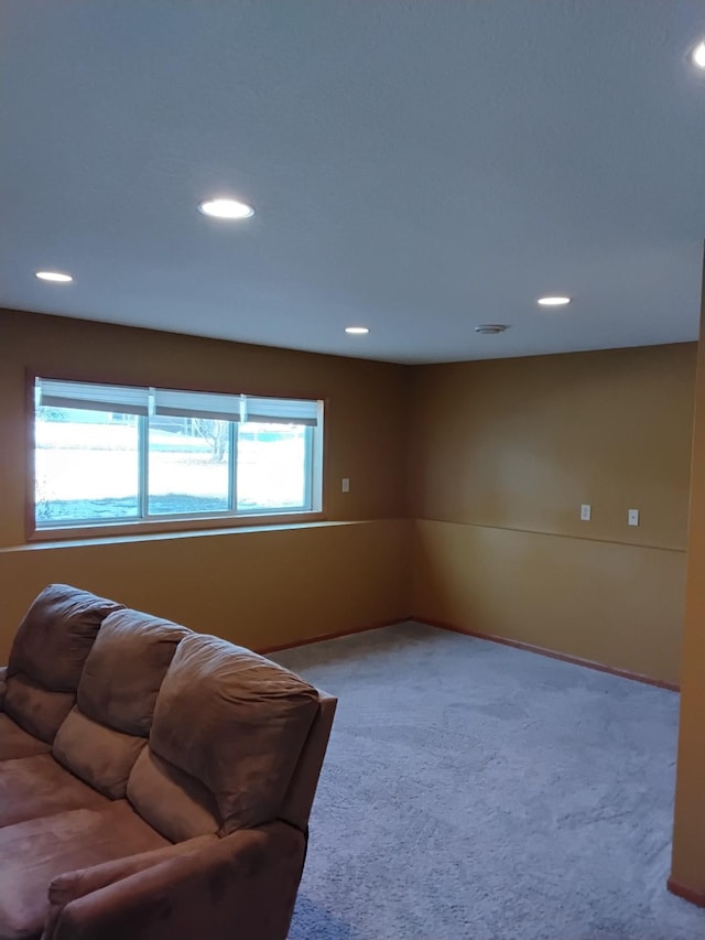 carpeted living room with a wealth of natural light