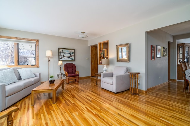 living room featuring light hardwood / wood-style flooring