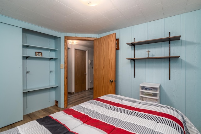 bedroom featuring hardwood / wood-style flooring