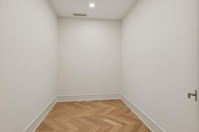 empty room with parquet floors