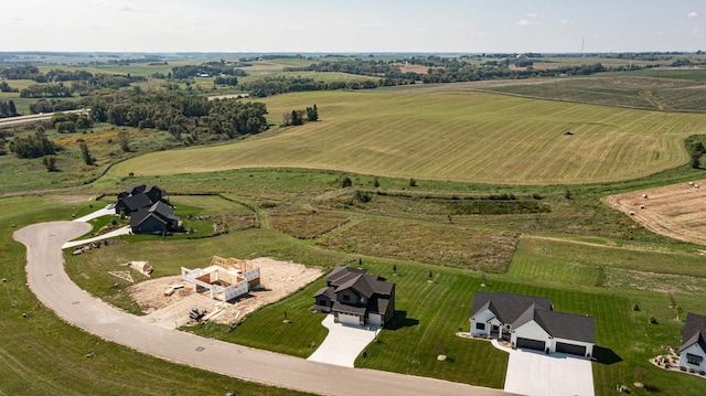 aerial view featuring a rural view