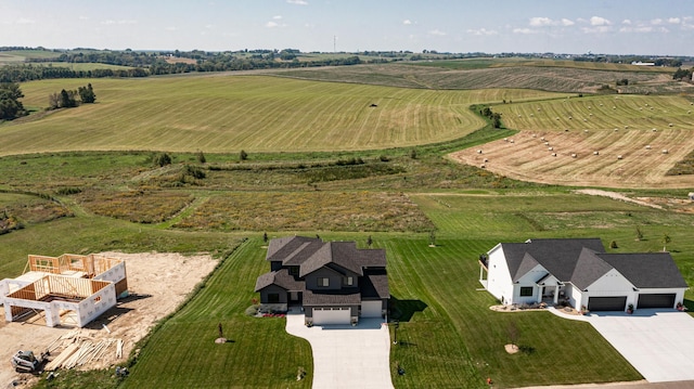 drone / aerial view with a rural view