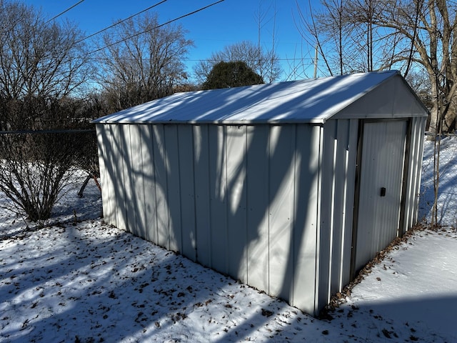 view of snow covered structure