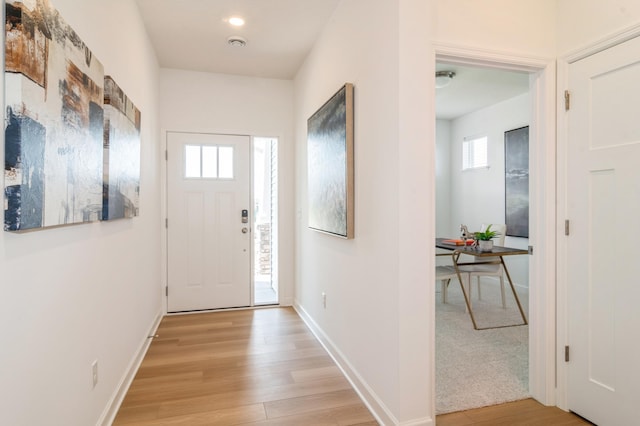 entryway featuring light wood-type flooring