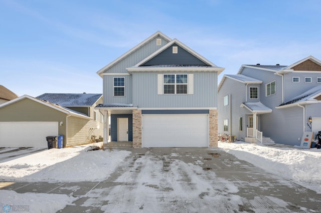 view of front facade with a garage