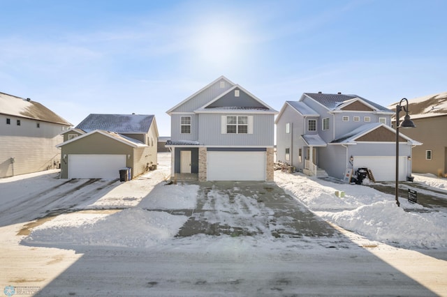 view of front of property featuring a garage