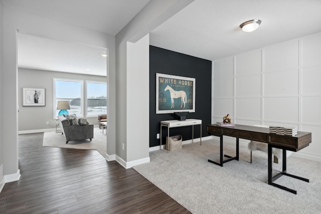 office featuring dark hardwood / wood-style floors