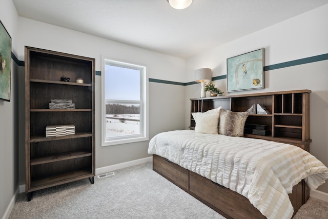 bedroom featuring carpet