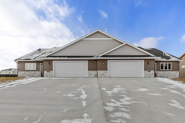 view of front of house with a garage