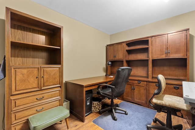 office space featuring light hardwood / wood-style floors