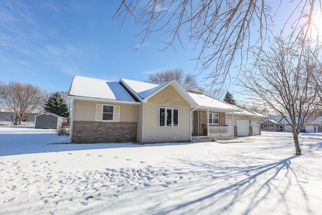 exterior space with a garage