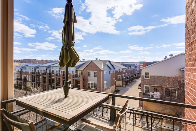 balcony featuring a residential view