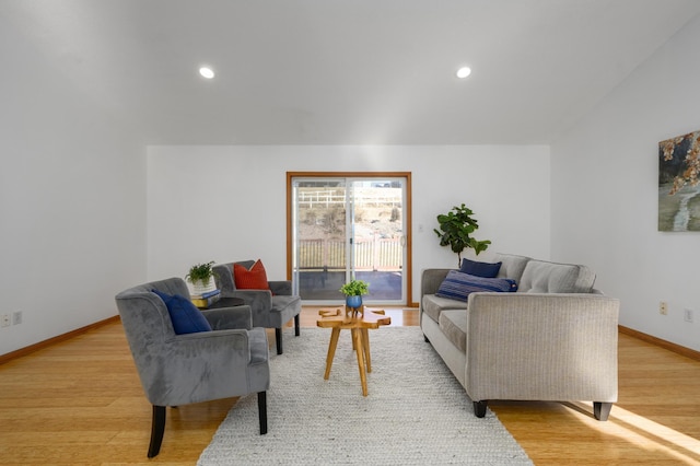 living room with light wood-type flooring