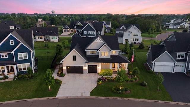 bird's eye view with a residential view