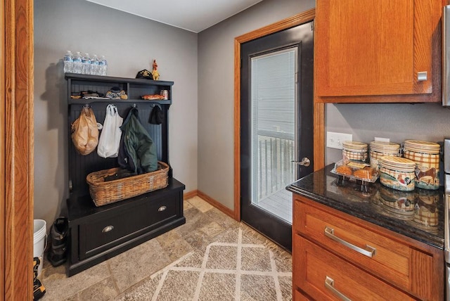 mudroom with baseboards