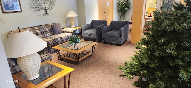 living room featuring carpet