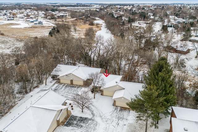 view of snowy aerial view