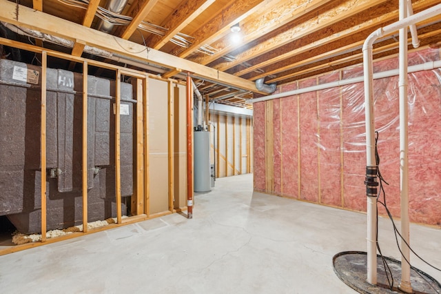 basement with gas water heater